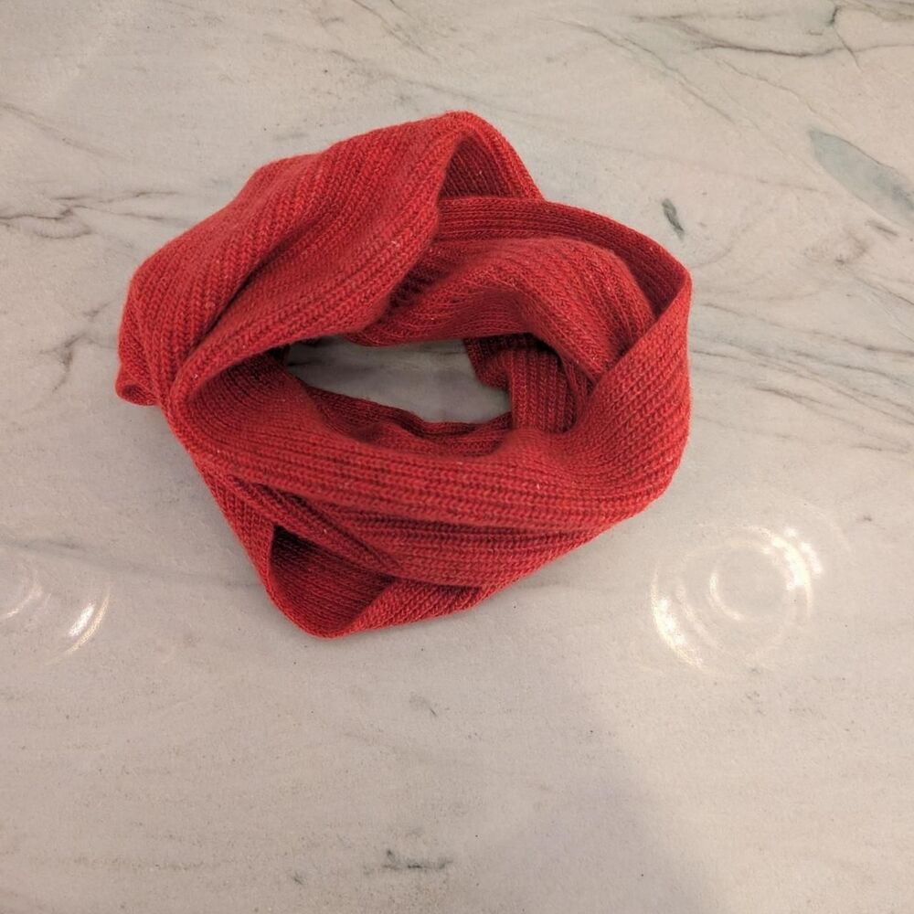 Women's Orange Knit Scarf
